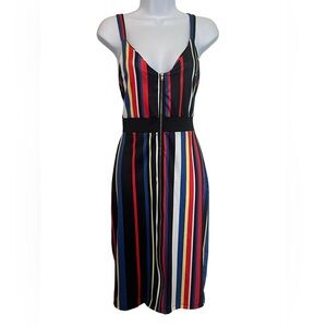Women’s Striped Multicolor Sleeveless Slip Dress. Size:Large. Good Condition.